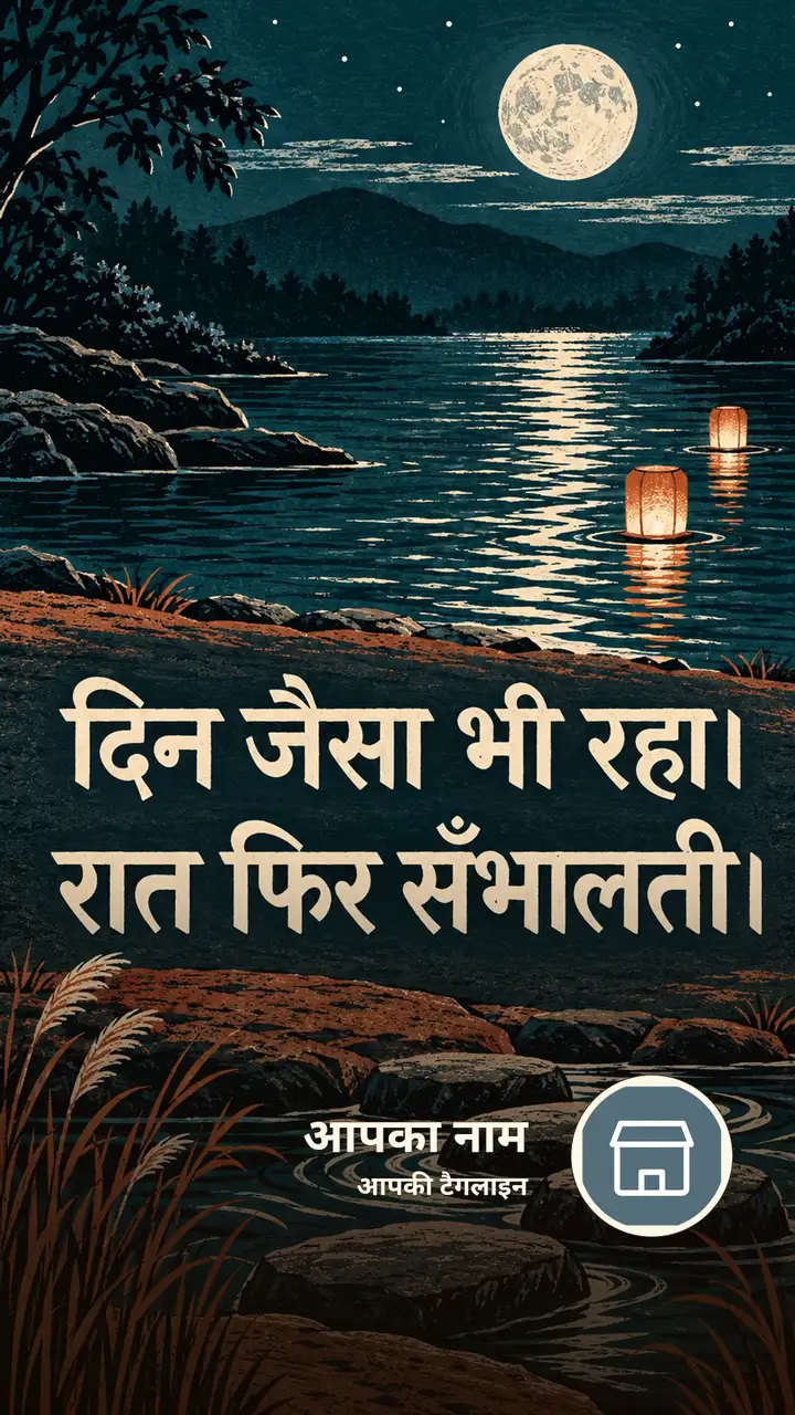 दिन जैसा भी रहा। - Shubh Ratri Image, नदी, चाँद