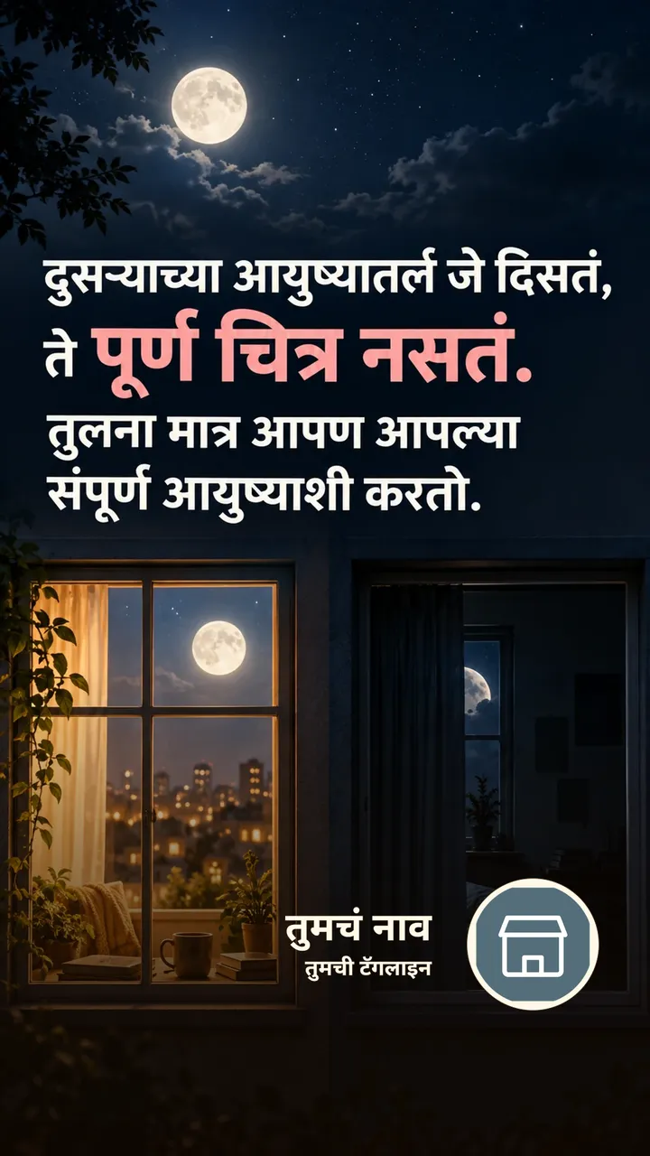 दुसऱ्याच्या आयुष्यातलं जे दिसतं, - Suvichar Image