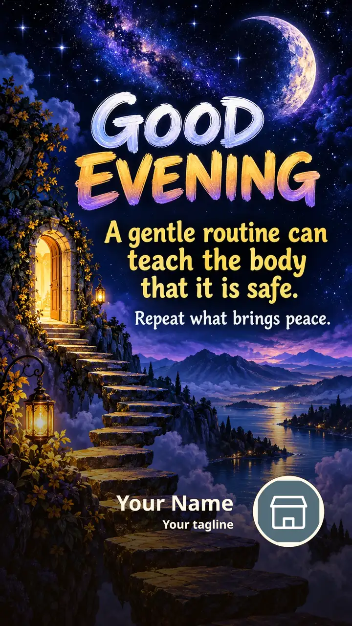 GOOD EVENING - A gentle routine can teach the body that it is safe. - Good Evening Image