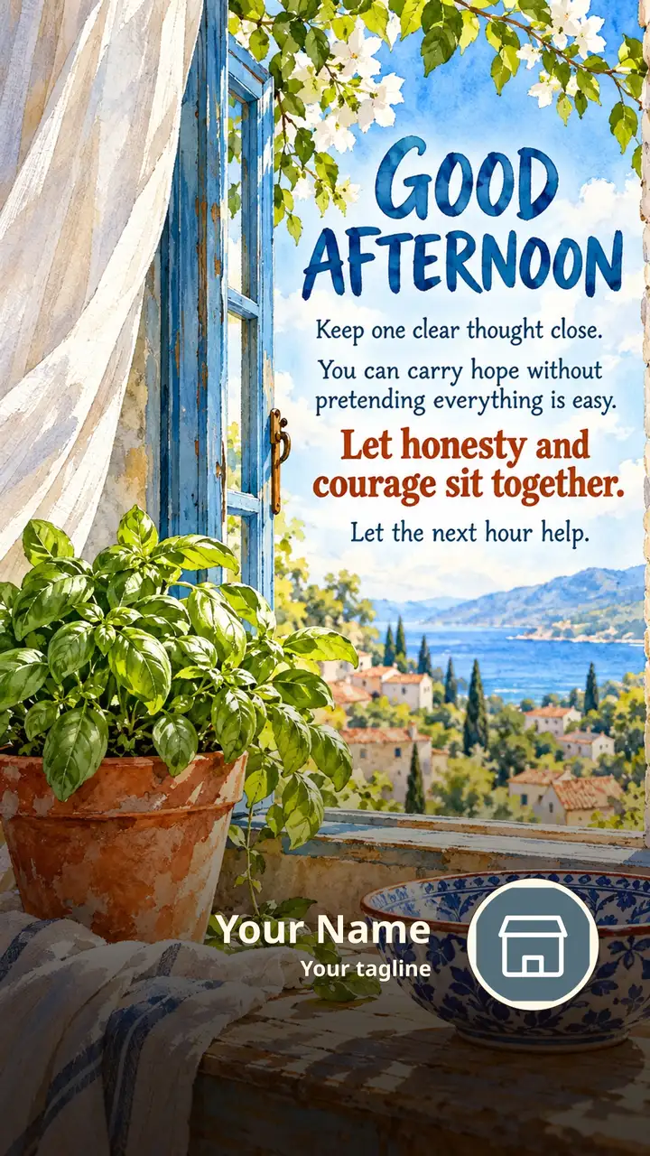 GOOD AFTERNOON - Keep one clear thought close. - You can carry hope - Afternoon Image