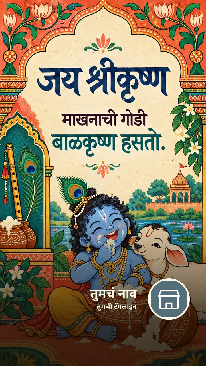 जय श्रीकृष्ण - माखनाची गोडी - Bhakti Image, कृष्ण, राधा कृष्ण