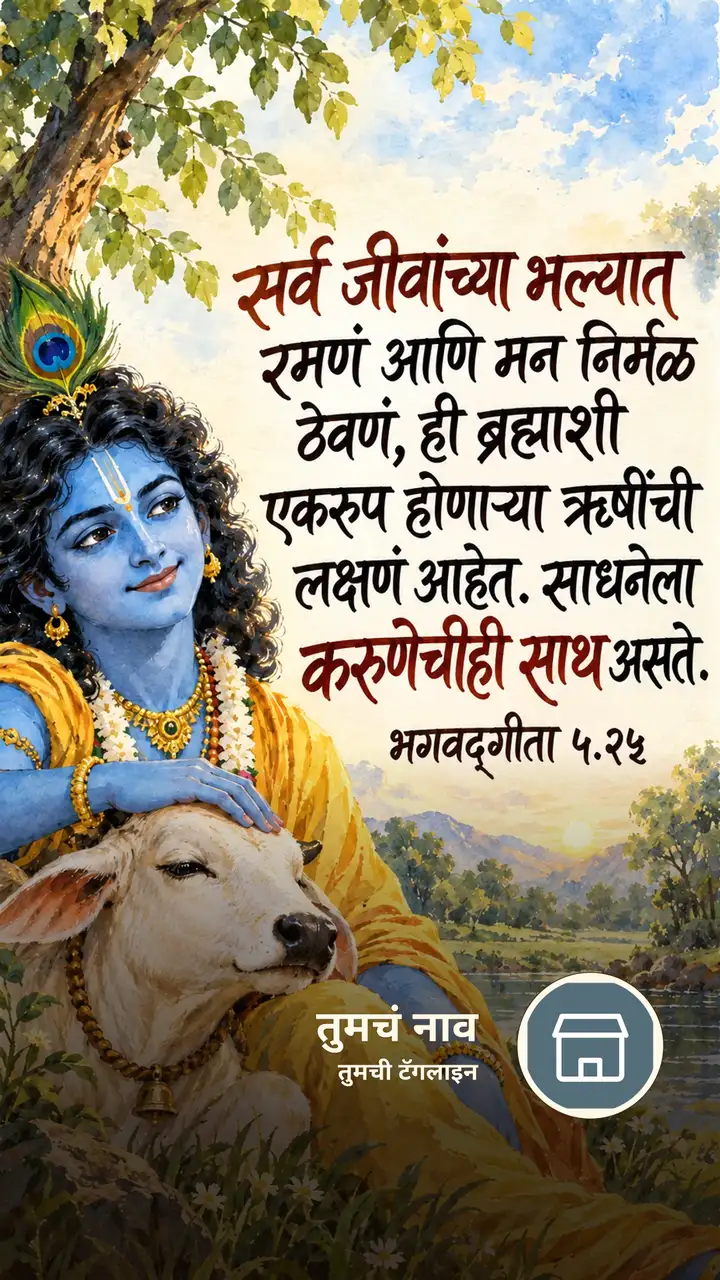 सर्व जीवांच्या भल्यात रमणं आणि मन निर्मळ - Bhakti Image, कृष्ण