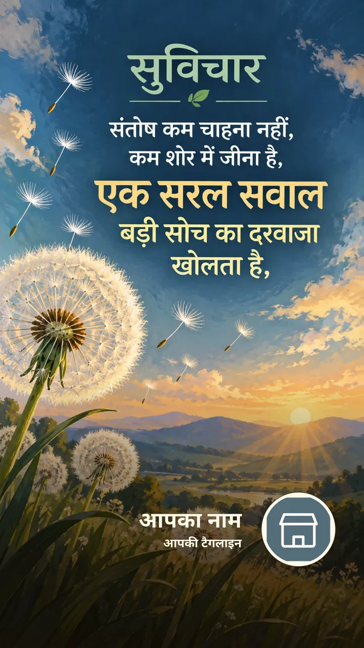 सुविचार - संतोष कम चाहना नहीं, कम शोर में जीना है, - एक सरल सवाल बड़ी - Suvichar Image, कमल, प्रकृति