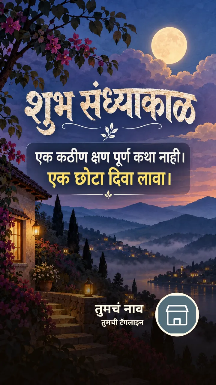शुभ संध्याकाळ - एक कठीण क्षण पूर्ण कथा नाही। - एक छोटा दिवा लावा। - Sandhyakal Image