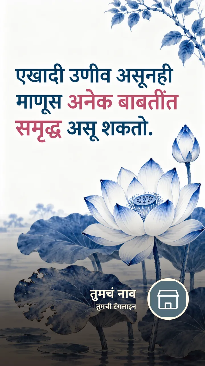 एखादी उणीव असूनही - Suvichar Image, कमळ