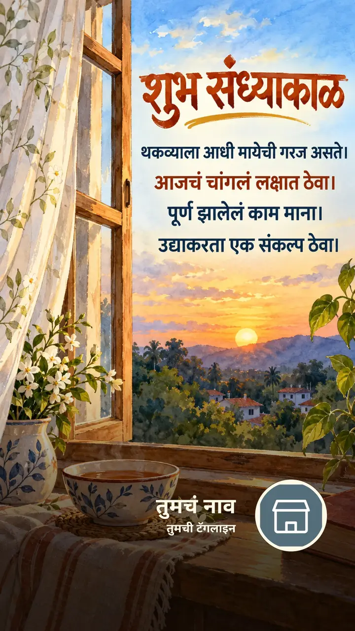 शुभ संध्याकाळ - थकव्याला आधी मायेची गरज असते। - आजचं चांगलं लक्षात - Sandhyakal Image