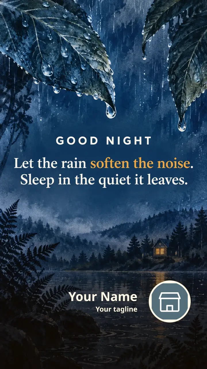 GOOD NIGHT - Let the rain soften the noise. - Good Night Image, Nature, Rain