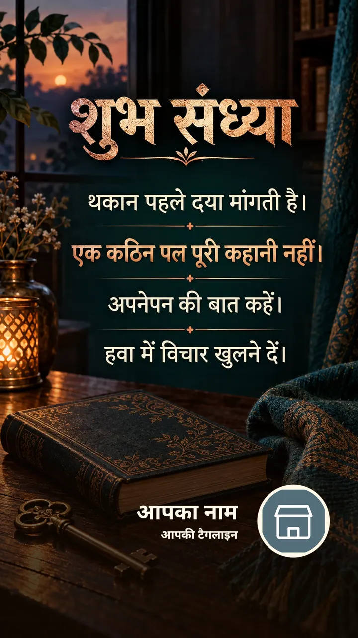 शुभ संध्या - थकान पहले दया मांगती है। - एक कठिन पल पूरी - Sandhya Image