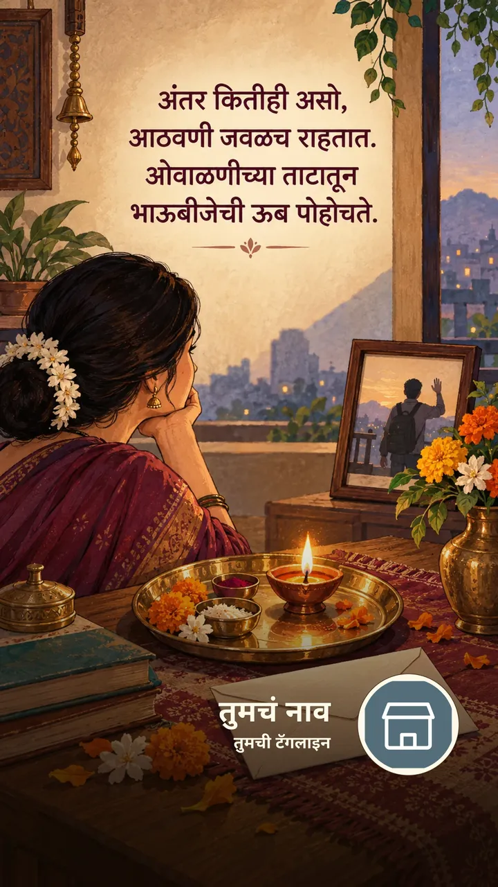 अंतर कितीही असो, - Festival Image, फुलं, दिवा, कुटुंब
