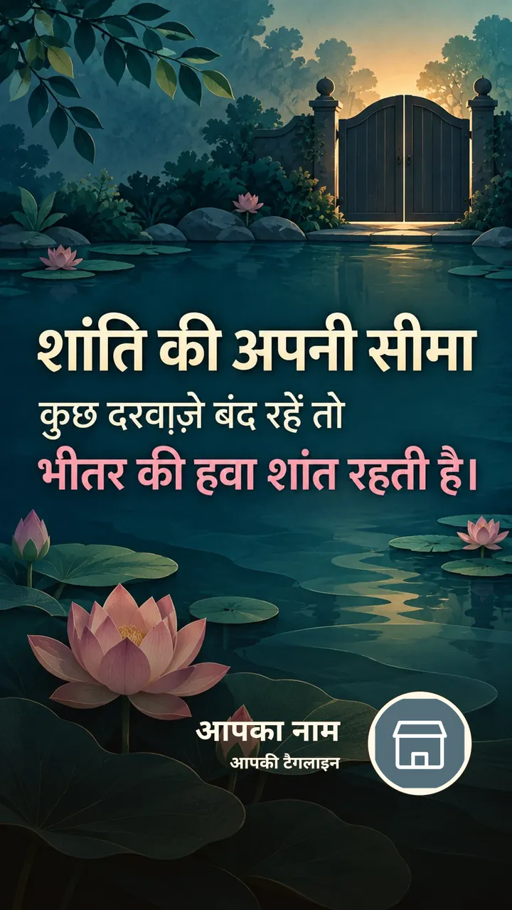 शांति की अपनी सीमा - Suvichar Image, कमल, प्रकृति