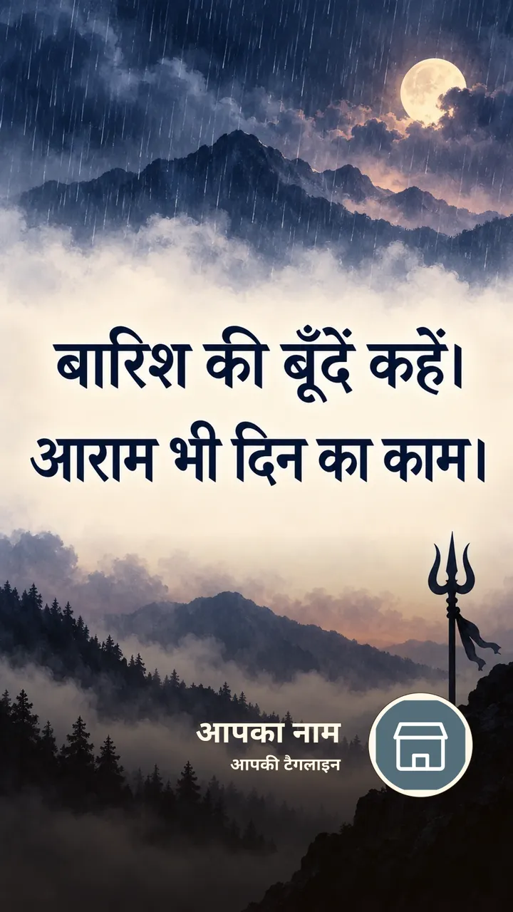 बारिश की बूँदें कहें। - Shubh Ratri Image, पहाड़, बारिश, चाँद