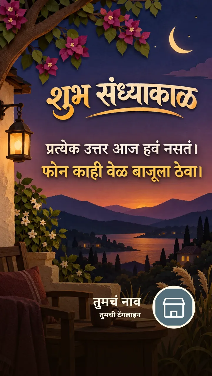 शुभ संध्याकाळ - प्रत्येक उत्तर आज हवं नसतं। - फोन काही वेळ बाजूला - Sandhyakal Image