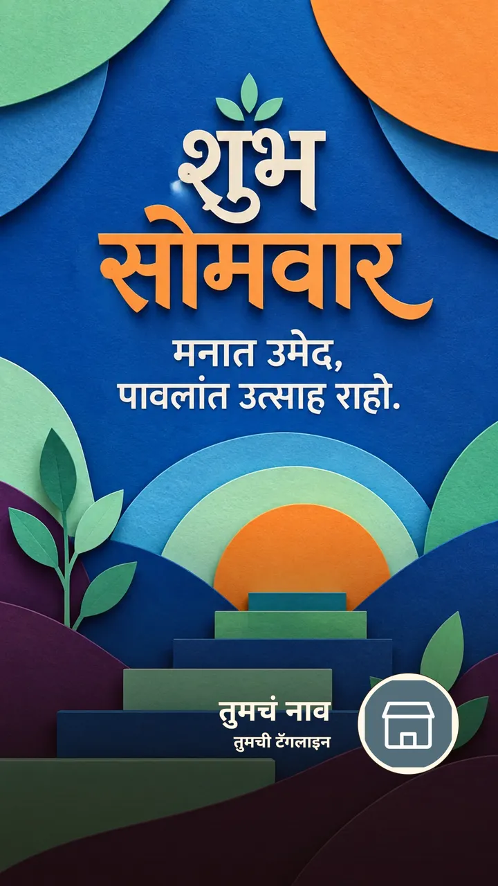 शुभ सोमवार - मनात उमेद, पावलांत उत्साह राहो. - दिवसभराच्या शुभेच्छा Image, निसर्ग, आकाश