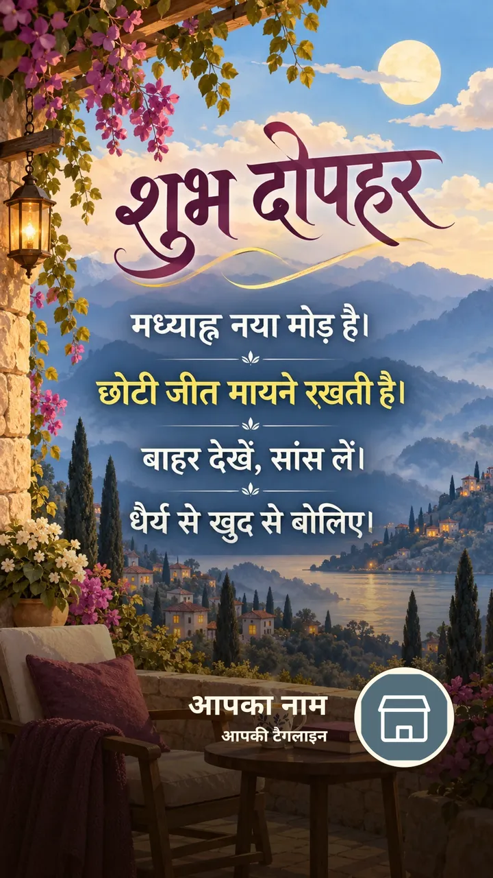 शुभ दोपहर - मध्याह्न नया मोड़ है। - छोटी जीत मायने रखती - Dopahar Image