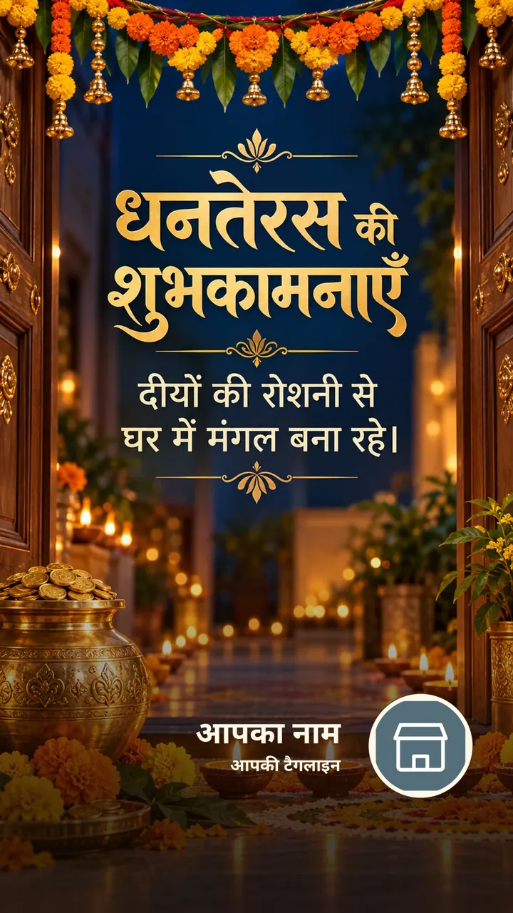 धनतेरस की शुभकामनाएँ - दीयों की रोशनी से - Festival Image, फूल, प्रकृति, दीया