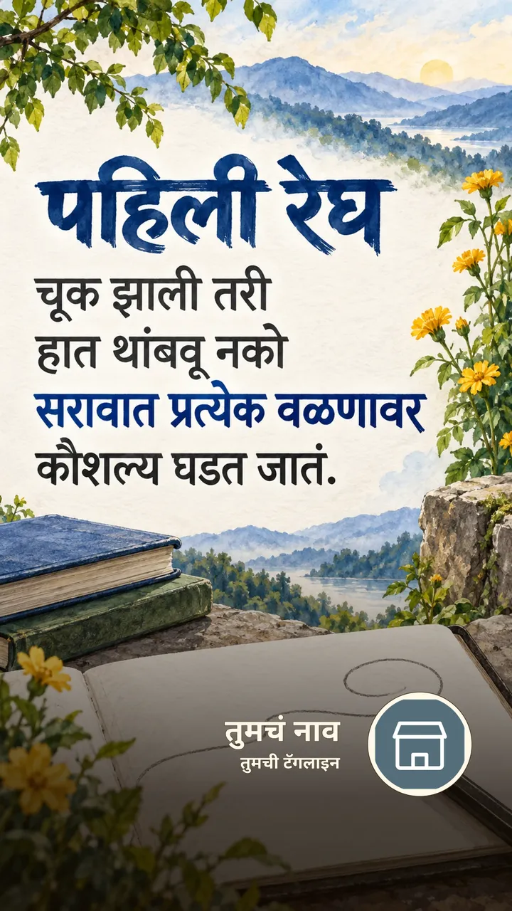 पहिली रेघ - Motivation Image, फुलं, निसर्ग, डोंगर