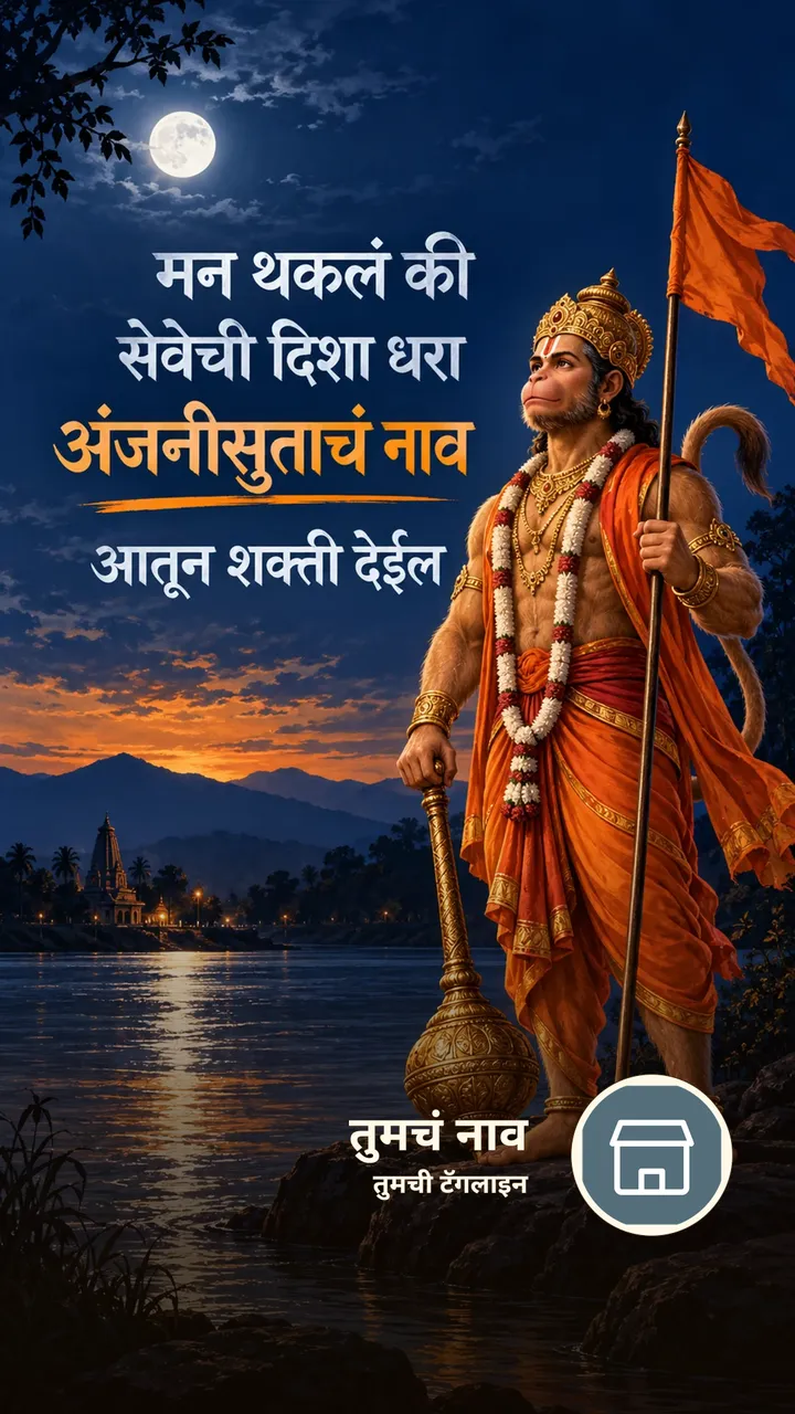 मन थकलं की - Bhakti Image, हनुमान
