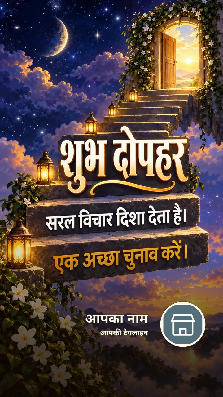 शुभ दोपहर - सरल विचार दिशा देता है। - एक अच्छा चुनाव - Dopahar Image