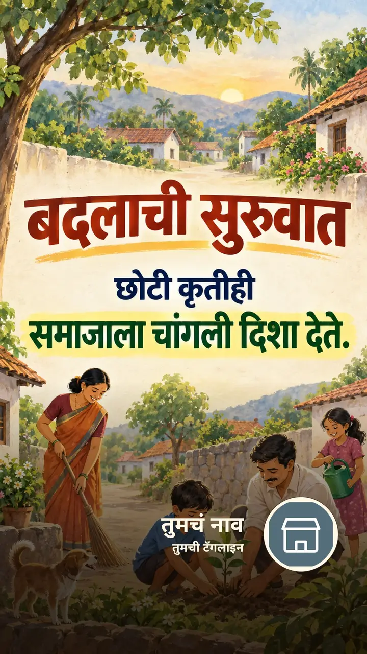 बदलाची सुरुवात - Suvichar Image, निसर्ग, गाव, कुटुंब
