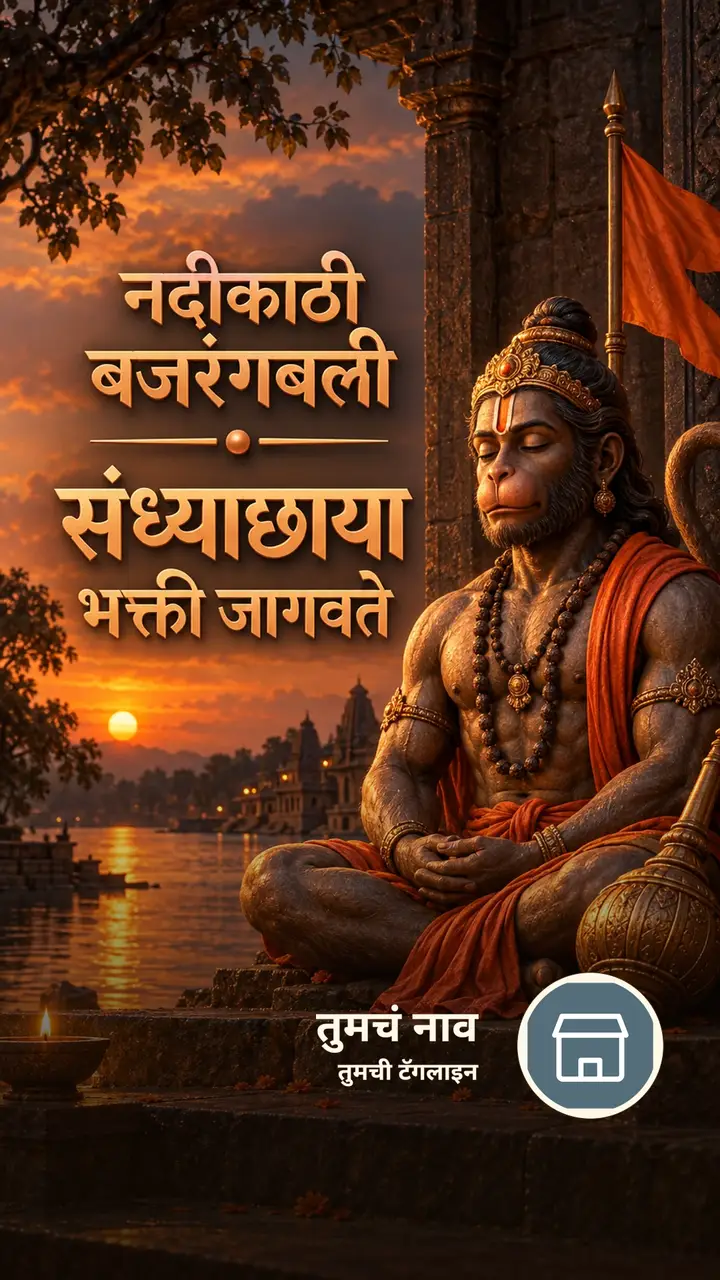 नदीकाठी बजरंगबली - Bhakti Image, हनुमान