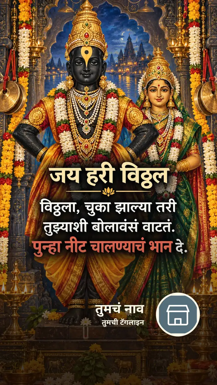जय हरी विठ्ठल - विठ्ठला, चुका झाल्या तरी - Bhakti Image, फुलं, नदी, विठ्ठल