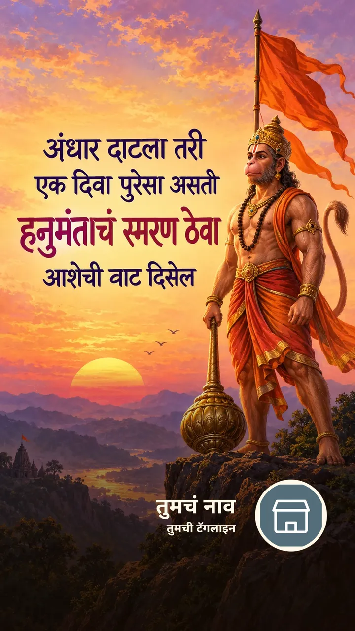 अंधार दाटला तरी - Bhakti Image, हनुमान