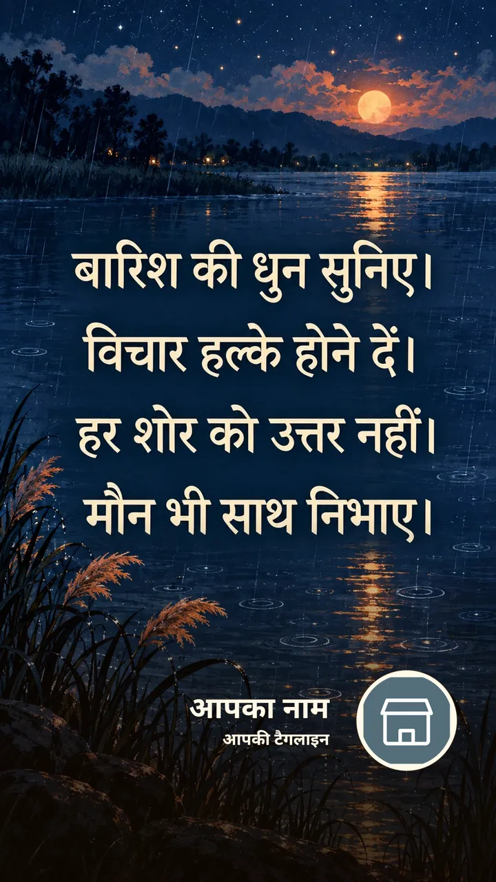 बारिश की धुन सुनिए। - Shubh Ratri Image, नदी, बारिश, चाँद