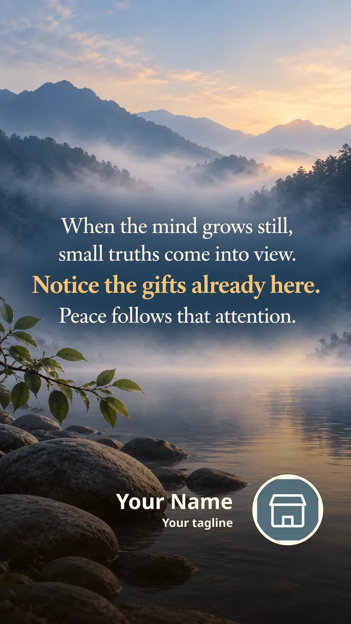 When the mind grows still, - Quote Image, Nature, Mountains