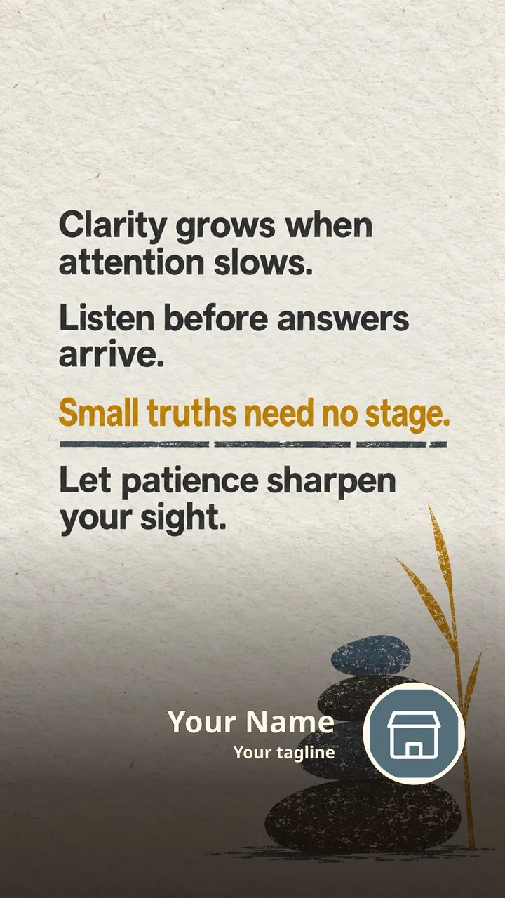 Clarity grows when attention slows. - Quote Image, Nature