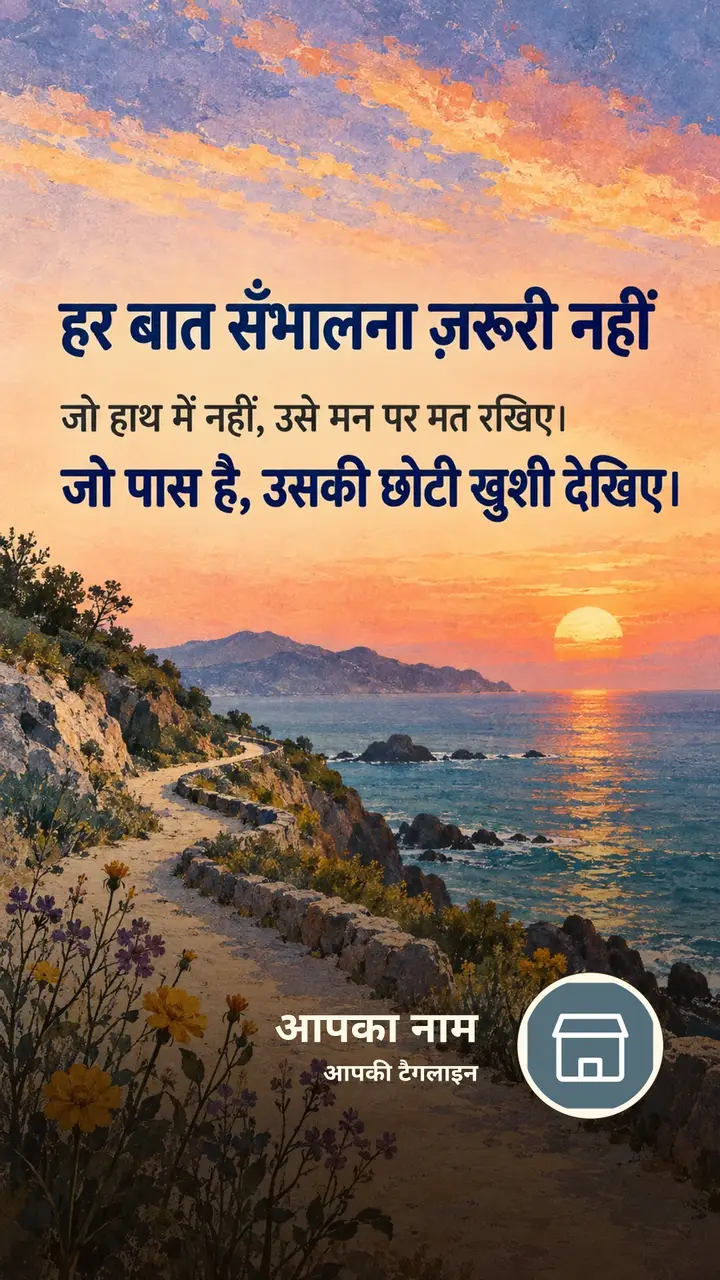 हर बात सँभालना ज़रूरी नहीं - Suvichar Image, फूल, सूर्यास्त, समुद्र