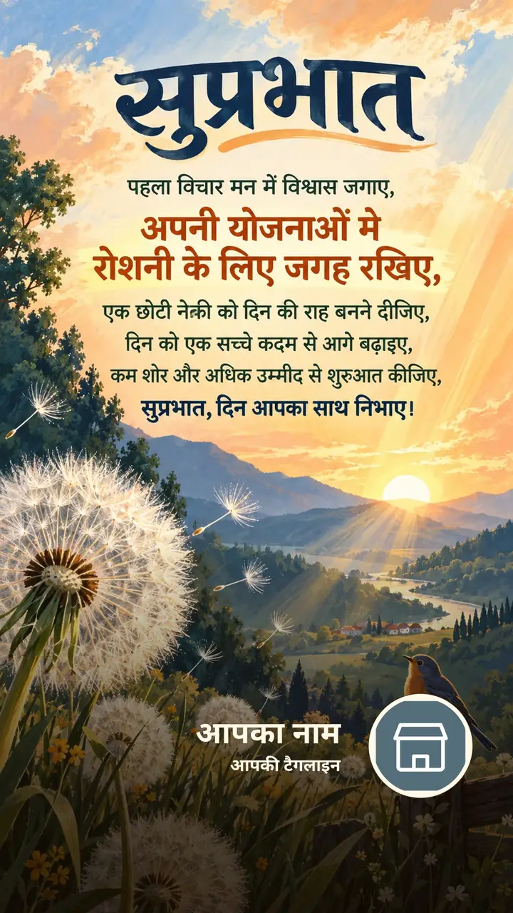 सुप्रभात - पहला विचार मन में विश्वास जगाए, - अपनी योजनाओं में रोशनी - Suprabhat Image, फूल, सूर्योदय, प्रकृति