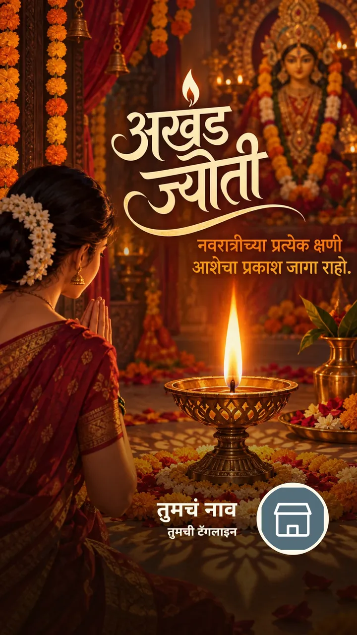 अखंड ज्योती - Festival Image, फुलं, दिवा