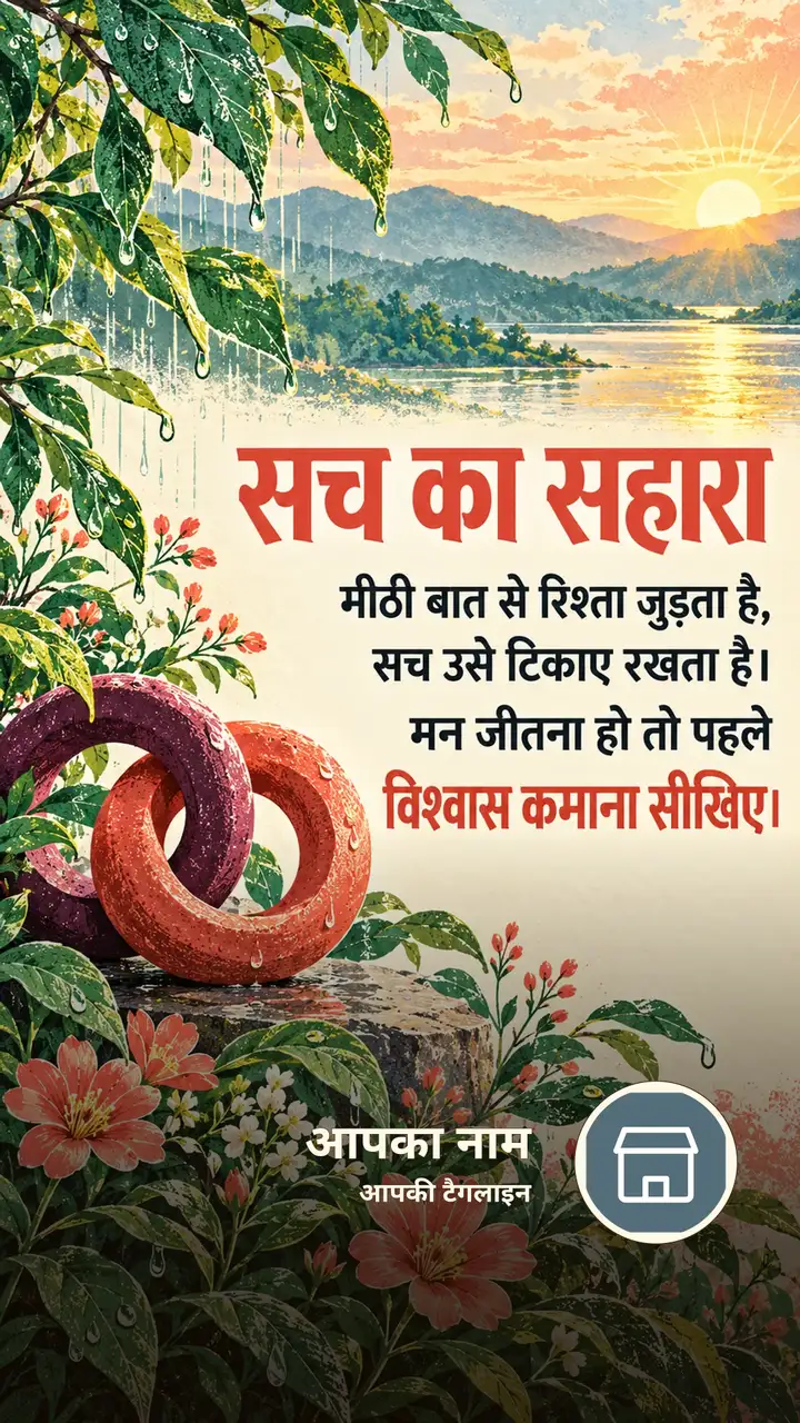 सच का सहारा - Suvichar Image, फूल, प्रकृति, पहाड़