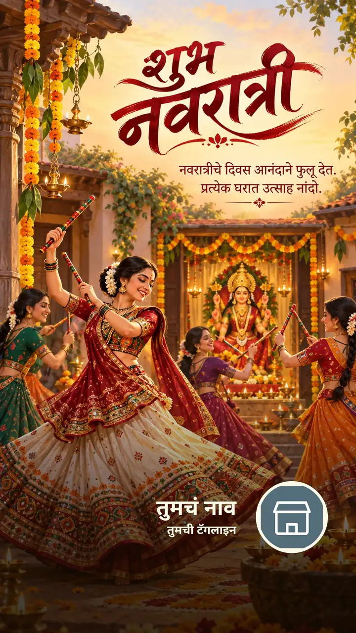 शुभ नवरात्री - नवरात्रीचे दिवस आनंदाने फुलू देत. - Festival Image, फुलं, निसर्ग, दिवा