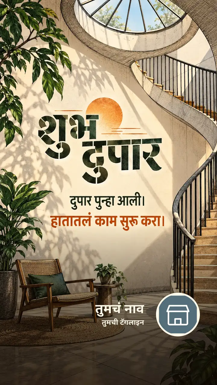 शुभ दुपार - दुपार पुन्हा आली। - हातातलं काम सुरू करा। - Shubh Dupar Image
