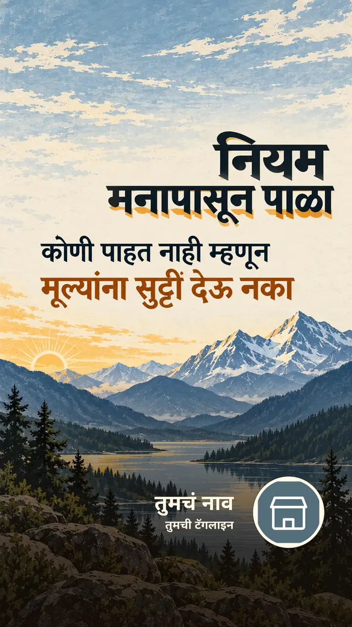 नियम मनापासून पाळा - Suvichar Image, डोंगर