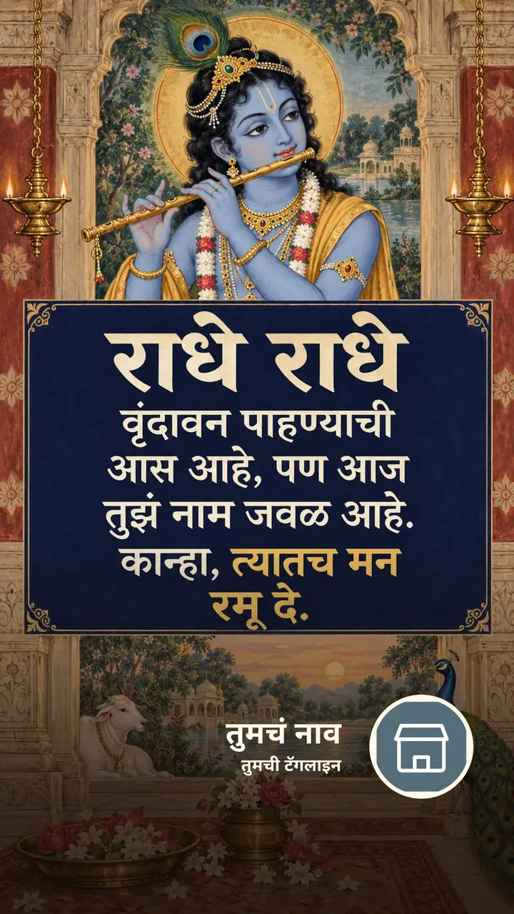 राधे राधे - वृंदावन पाहण्याची - Bhakti Image, फुलं, नदी, कृष्ण