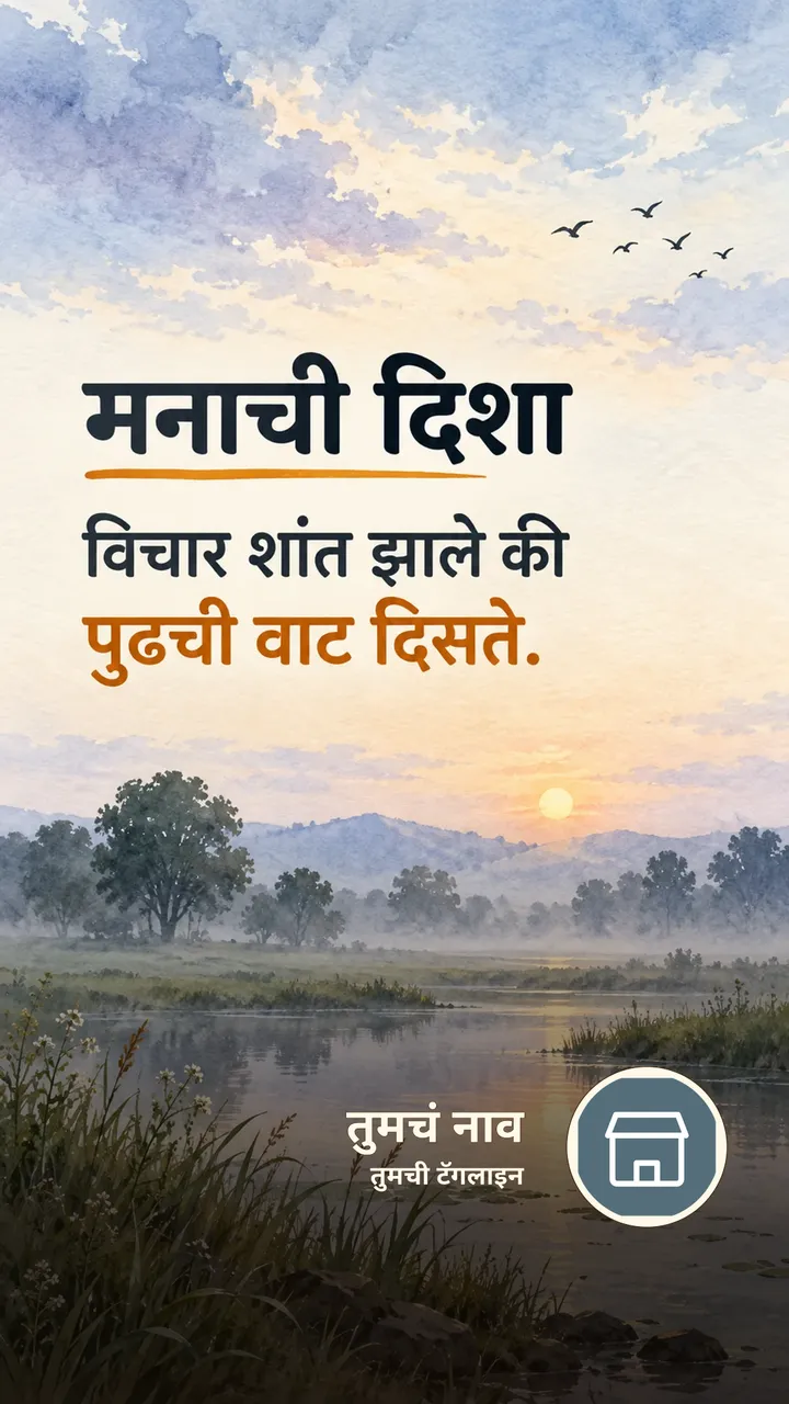 मनाची दिशा - Suvichar Image, निसर्ग, नदी, आकाश