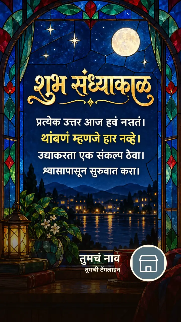 शुभ संध्याकाळ - प्रत्येक उत्तर आज हवं नसतं। - थांबणं म्हणजे हार नव्हे। - Sandhyakal Image