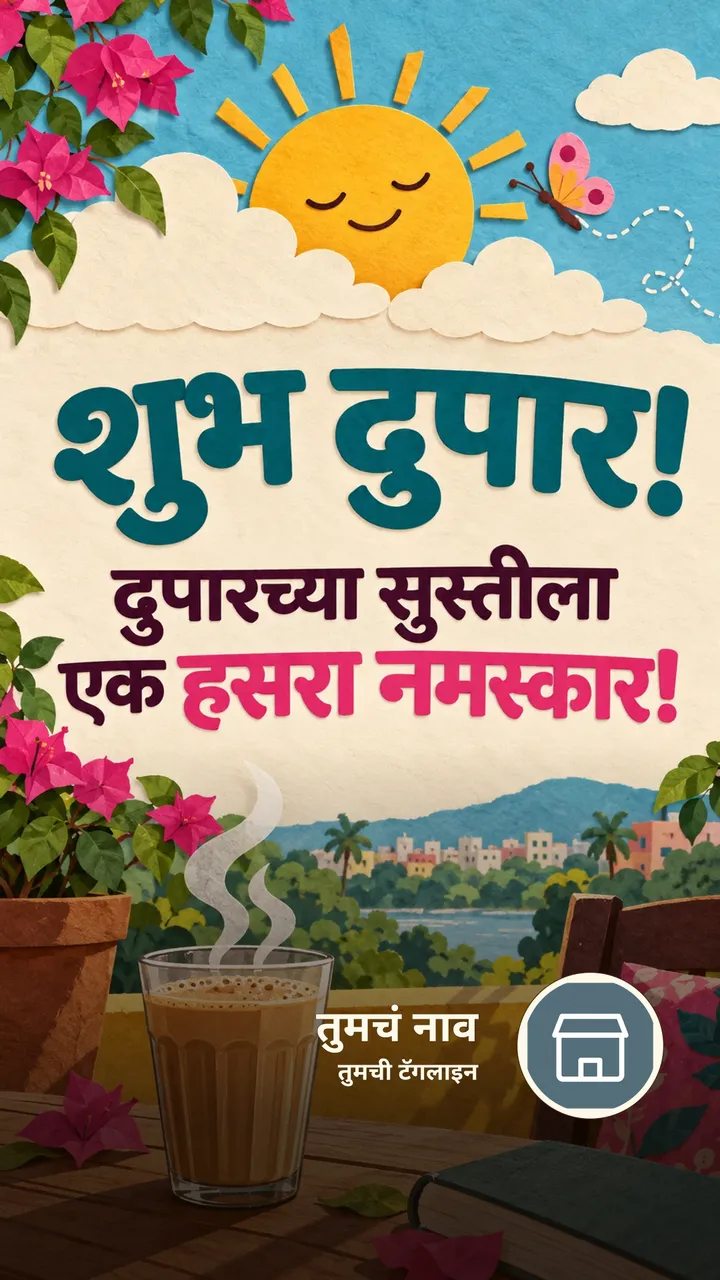 शुभ दुपार! - दुपारच्या सुस्तीला - Shubh Dupar Image, फुलपाखरू