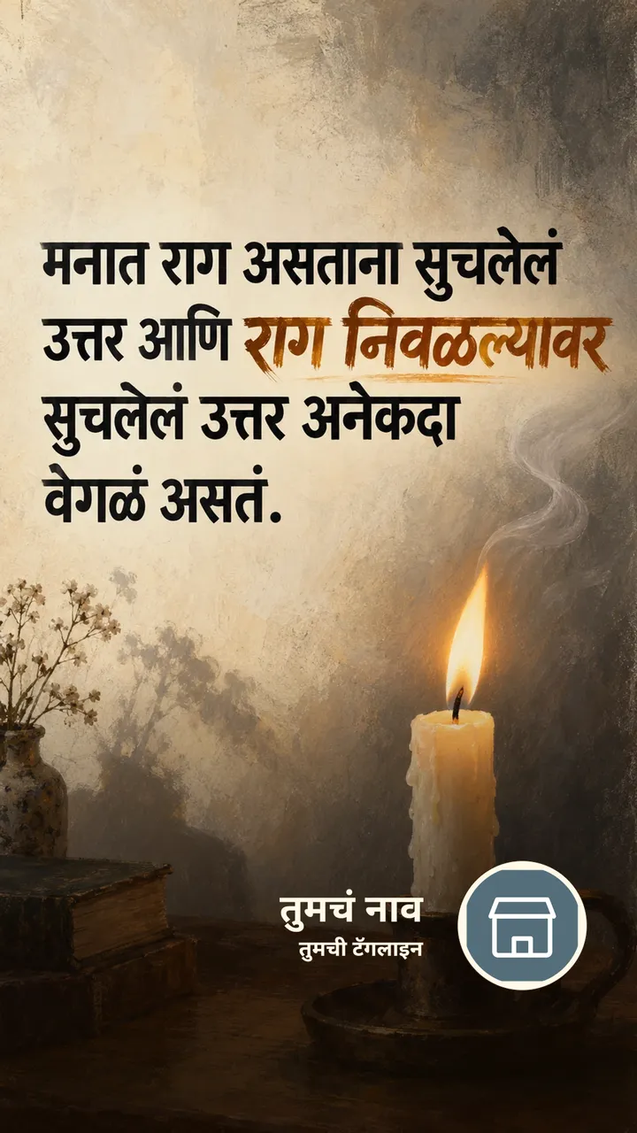मनात राग असताना सुचलेलं - Suvichar Image