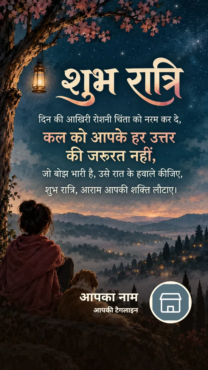 शुभ रात्रि - दिन की आखिरी रोशनी चिंता को नरम कर दे, - Shubh Ratri Image, चाँद, तारे, मोमबत्ती