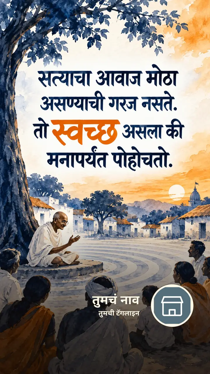 गांधी जयंती - सत्याचा आवाज मोठा - Festival Image, सूर्यास्त, गाव