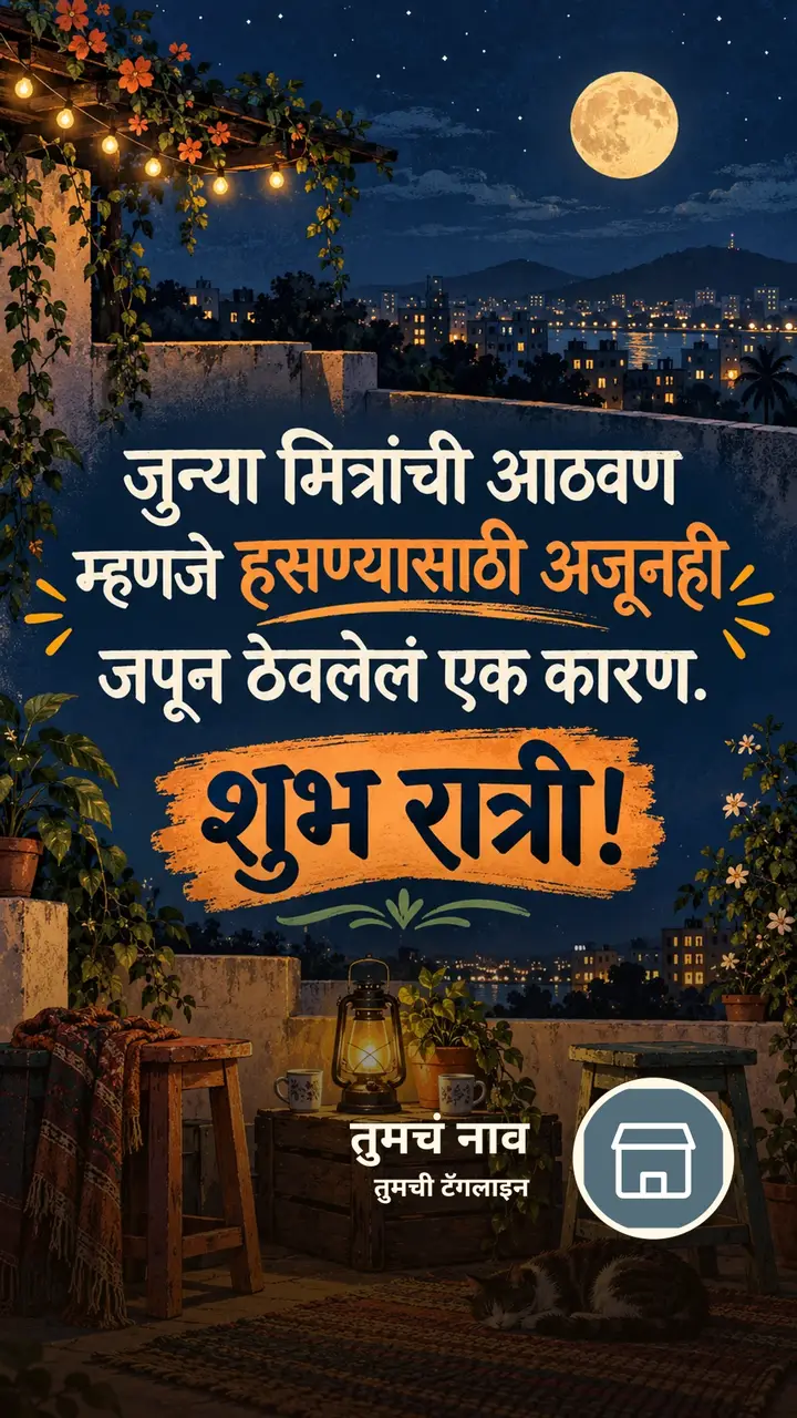 जुन्या मित्रांची आठवण - Shubh Ratri Image, चंद्र, मित्र