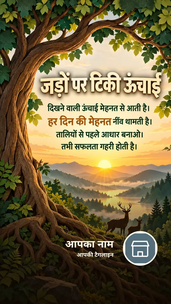 जड़ों पर टिकी ऊंचाई - Suvichar Image, प्रकृति