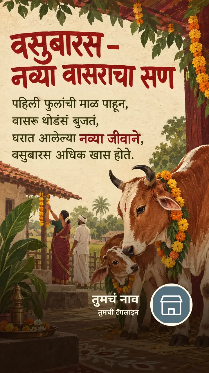 वसुबारस - नव्या वासराचा सण - Festival Image, फुलं, गाव, कुटुंब, मुलं