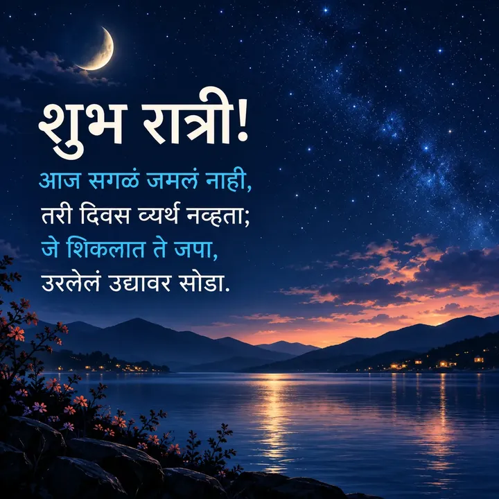 शुभ रात्री! - आज सगळं जमलं नाही, - Shubh Ratri Image, चांदण्या