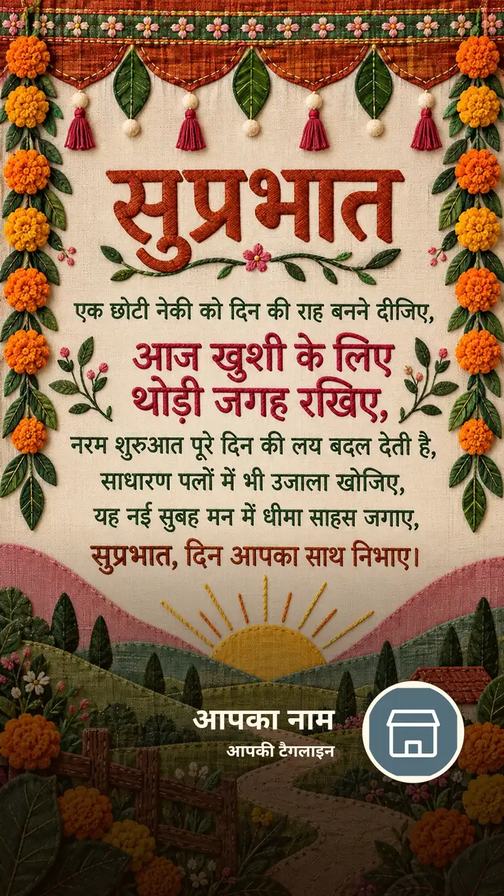 सुप्रभात - एक छोटी नेकी को दिन की राह बनने दीजिए, - आज खुशी के लिए - Suprabhat Image, फूल, सूर्योदय, प्रकृति
