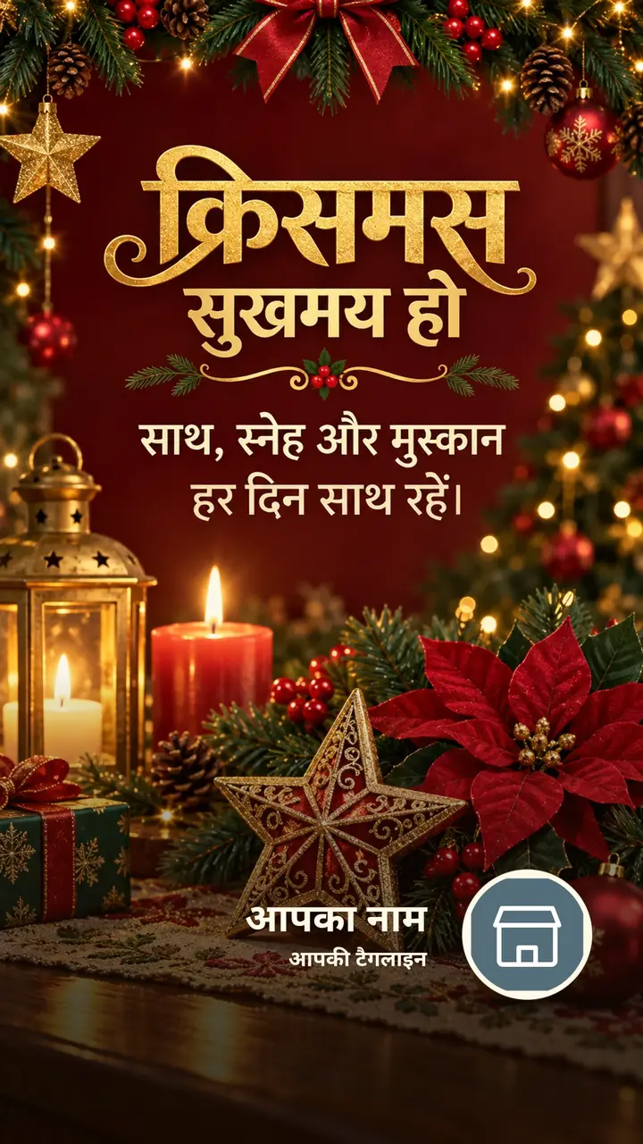 क्रिसमस सुखमय हो - Festival Image, फूल