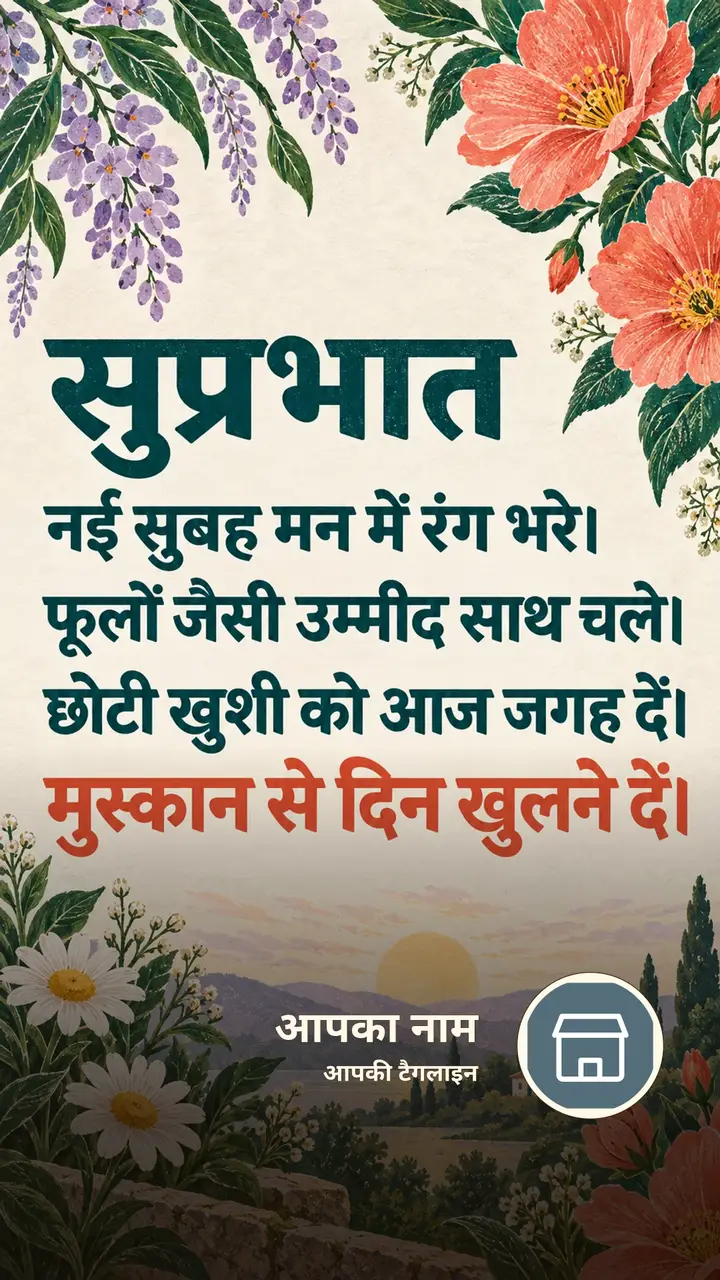 सुप्रभात - नई सुबह मन में रंग भरे। - Suprabhat Image, फूल, सूर्योदय, प्रकृति, पहाड़